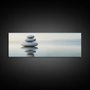 Zen Inspired Framed Canvas Print Minimalist Art Stacked Stones Calming Wabi Sabi Style Living Room Decor Neutral Wall Art