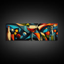 Abstract Martini Framed Canvas Print Espresso Martini Wall Art Modern Cocktail Art Kitchen Bar Decor Bold Geometric Wall Artwork