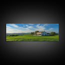 Scenic Green Rolling Hills Framed Canvas Print - Rustic Landscape Art, Farmhouse Living Room Decor, Extra Wide Art Above Sofa, Gift Idea