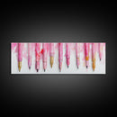 Abstract Pink Pens Framed Canvas Print - Whimsical Art, Light Pink Dorm Wall Decor, Vertical Art Gift Idea, Unique Living Room Canvas Print
