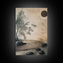Zen Bamboo Garden Canvas Print Wabi Sabi Wall Art Minimalist Zen Inspired Artwork Rustic Decor Above Couch Wall Art Bedroom Art