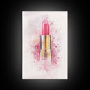Radiant Pink Lipstick Canvas Print | Feminine Wall Art | Makeup Lover Decor | Modern Minimalist Art | Bathroom Accent | Gift Idea Her