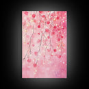 Cherry Blossom Lights Canvas Print Romantic Bedroom Art Cherry Wall Art Light Pink Wall Art Living Room Art Boho Home Decor