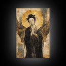 Ethereal Angel Framed Canvas Print Dark Angels Wall Art Goddess Art Print Rustic Wall Art Sacred Geometry Art Spiritual Decor Bedroom Art