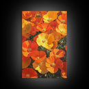 Vibrant Poppy Canvas Print with California Wildflower Art, Bright Floral Rustic Decor, Farmhouse Nature Landscape for Living Room