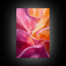 Fluid Pink Orange Canvas Print Featuring Bright Abstract Art Nouveau Style, Perfect Living Room Wall Art and Wabi Sabi Aesthetic