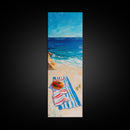 Seaside Picnic, Summer Vibes, Coastal Painting, Nautical Decor, Beach House Art, Food Review Kitchen Art, Framed Canvas Print
