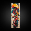 Jellyfish Painting, Ocean Art, Moody Art, Nautical Decor, Coastal Cowgirl Wall Art, Christmas, Framed Canvas Print, Bedroom Art