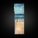 Volleyball Net, Seaside Sport, Nautical Wall Art, Beach House Art, Coastal Decor, Living Room Art, Framed Canvas Print, Extra Wide Art