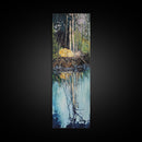 Forest Reflection, Moody Art, Landscape Painting, Pine Tree Art, Wabi Sabi Art, Smoky Mountain Art, Framed Canvas Print, Rustic Wall Art
