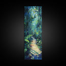 Jungle Pathway, Forest Painting, Moody Art, Botanical Prints, Nature Wall Art, Above Sofa Art, Tall Narrow Art, Canvas Print