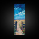 Open Gate, Rustic Art, Vintage Landscape, Country Path Painting, Moody Art, Extra Wide Art, Horizontal Wall Art, Canvas Print