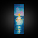 Sunset Over Water, Ocean Painting, Nautical Wall Art, Coastal Decor, Bedroom Art, Gift Idea for Her, Above Sofa Art