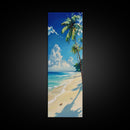 Palm Tree Beach, tropical decor, coastal cowgirl wall art, Hawaii art, framed canvas print, nautical painting, summer gift idea