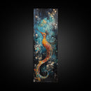 Fantasy Sea Creature, koi fish painting, moody art, whimsical art, wabi sabi art, framed canvas print, vertical wall art