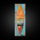 Surfboard Painting, Ocean Art, Canvas Print, Coastal Cowgirl Wall Art, Beach House Art, Tropical Art, Long Narrow Art