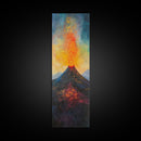 Erupting Volcano, landscape painting, moody art, fiery art, dramatic wall art, southwest wall art, framed canvas print, rustic decor