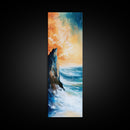 Sunset Cliff, coastal painting, framed canvas print, nautical wall art, seascape painting, landscape painting, ocean art, wall decor
