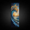 Ocean Wave Art, Surf Wall Art, Coastal Decor, Framed Canvas Print, Nautical Painting, Moody Art, Extra Wide Art, Seascape Painting