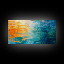 Water Reflection, Abstract Seascape, Nautical Wall Art, Coastal Painting, Horizontal Wall Art, Canvas Print, Extra Wide Art