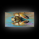 Crab Painting, Coastal Decor, Nautical Wall Art, Rustic Art, Framed Canvas Print, Ocean Artwork, Beach House Art, Marine Life Art