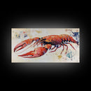 Crayfish Painting, Seafood Art, Rustic Wall Art, Coastal Kitchen Decor, Fishing Art, Nautical Decor, Long Narrow Wall Art, Canvas Print