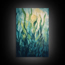 Underwater Kelp Forest, Coastal Landscape Art, Teal Wall Art, Nautical Decor, Nature Inspired Art, Wabi Sabi Art, Canvas Print