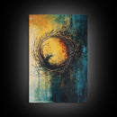 Rustic Bird Nest Canvas Print Minimalist Nature Wall Art Farmhouse Home Decor Moody Artwork Cozy Living Room Art Gift Under 50