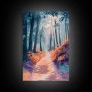 Enchanted Forest Path Framed Canvas Print | Mystical Woodland Art | Fantasy Landscape Painting | Nature Lover Wall Decor