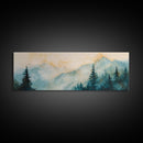 Misty Mountain Pines Canvas Print Serene Forest Landscape, Nature Wall Art, Boho Cabin Decor, Bedroom or Office Artwork, Rustic Vibes