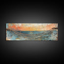 Fishing Net Sunset Canvas Print Coastal Wall Art Nautical Seaside Artwork Beach House Decor Ocean Landscape Framed Print
