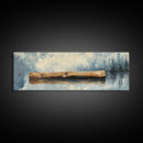 Driftwood Reflection Framed Canvas Print Coastal Wall Art, Rustic Lake House Decor, Minimalist Nature Art, Neutral Bedroom Wall Decor