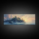 Misty Island Sunrise Canvas Print - Scenic Landscape Wall Art, Living Room Decor, Soft Light Artwork, Serene Home Office Art
