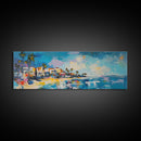 Tropical Beach Houses Framed Canvas Print Coastal Wall Art Vibrant Colorful Painting Modern Decor Large Art Living Room Office Art