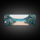 Secluded Beach Path Canvas Print Tropical Escape Painting Nature Coastal Wall Art Calm Ocean Scene Large Wall Art Living Room
