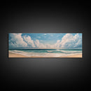 Ocean Wave Horizon Canvas Print Coastal Seascape Wall Art, Tranquil Beach Painting, Nautical Home Decor, Relaxing Living Room Artwork