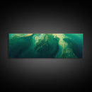 Green Abstract Swirl Framed Canvas Print - Modern Minimalist Wall Art, Deep Emerald Painting, Living Room Decor, Office Artwork