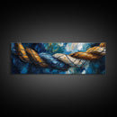Nautical Rope Texture Canvas Print Abstract Coastal Wall Art, Ocean Inspired Painting, Rustic Nautical Decor, Beach House Wall Art
