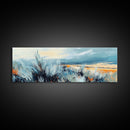 Wild Prairie Landscape Framed Canvas Print Rustic Nature Art, Modern Country Wall Decor, Warm Earth Tone Painting, Farmhouse Style