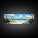 Tranquil Ocean Beach View Canvas Print, Coastal Wall Art, Blue Nautical Decor, Modern Seascape Painting, Beach House Decor