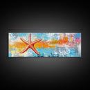 Starfish, Beach Themed Wall Art, Ocean Life Painting, Coastal Decor, Framed Canvas Print, Nautical Style, Living Room Artwork