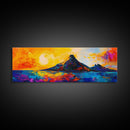 Fiery Sunset, Abstract Mountain, Canvas Print, Modern Landscape Art, Living Room Wall Decor, Bold Wall Art, Colorful Nature Art