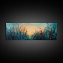 Wild Grass, Sunset Landscape Art, Serene Nature Painting, Farmhouse Wall Decor, Bedroom Wall Art, Home Print, Framed Canvas Print