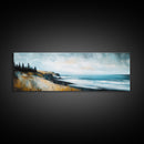 Coastal Cliff View Canvas Print Modern Landscape Painting, Minimalist Seascape Wall Art, Nature Theme Decor, Ocean View Artwork