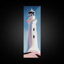 Lighthouse, Coastal Art, Nautical, Beach House Decor, Ocean Wall Art, Minimalist Seascape, Blue Wall Art, Framed Canvas Print