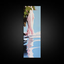 Water Reflection, Abstract Tree, Surreal Nature, Framed Canvas Print, Tranquil Wall Art, Soft Blue and Pink, Living Room Wall Art Print