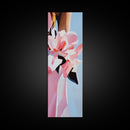 Pink Flowers, Floral Elegance, Feminine Botanical Art, Chic Wall Decor, Romantic Aesthetic, Modern Bloom Painting, Framed Canvas Print