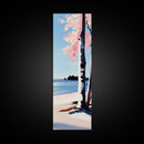 Coastal Birch Tree, Ocean Breeze, Minimalist Landscape, Dreamy Pastels, Framed Canvas Print, Nature Wall Art, Living Room Decor