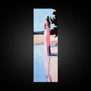 Tranquil Woman, Nature Reflection, Soft Pastels, Serene Landscape, Framed Canvas Print, Minimalist Art, Peaceful Home Decor