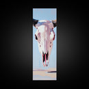 Bull Skull, Western Rustic, Desert Vibes, Framed Canvas Print, Boho Wall Art, Cowboy Aesthetic, Southwest Home Decor, Living Room Accent